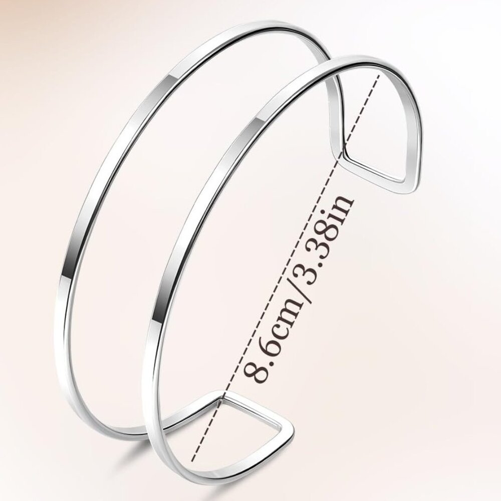 ADJUSTABLE SILVER UPPER-ARM CUFF BANGLE NWT - Picture 4 of 8